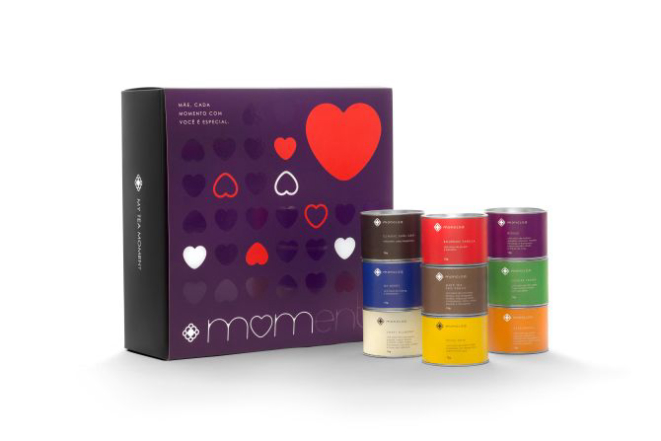Kit para o dia das mães da Moncloa vem com nove blends de infusões e chás. Foto: Divulgação