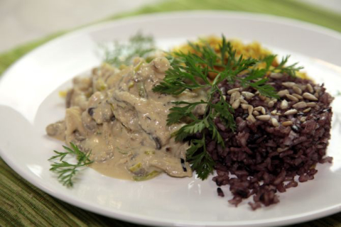 Receita de strogonoff de cogumelos