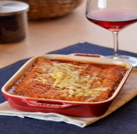 Lasanha de berinjela com cream cracker