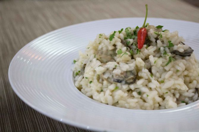 Risoto de ostras. Foto: Divulgação