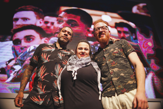 Os finalistas Tom Oliveira, Michelly Rossi e Ariel Todeschini. Foto: Divulgação.