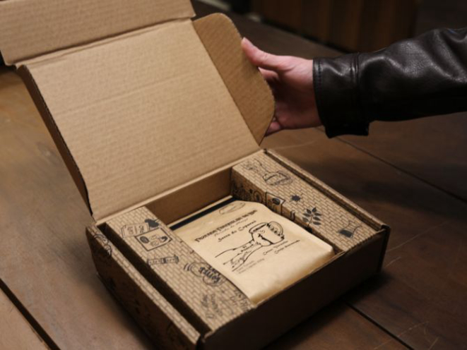 A embalagem de papel reforçado conta com proteção extra para que o pacote de café não amasse. Foto: Divulgação