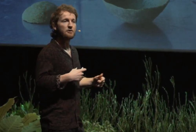 De artista de rua à chef e ativista, Douglas McMaster utiliza absolutamente tudo o que chega ao seu restaurante na Inglaterra. Foto: reprodução/transmissão Fruto.