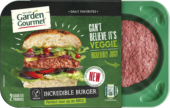 A Nestlé também afirma que o hambúrguer é semelhante ao preparado com proteína animal. Foto: Garden Gourmet/divulgação.