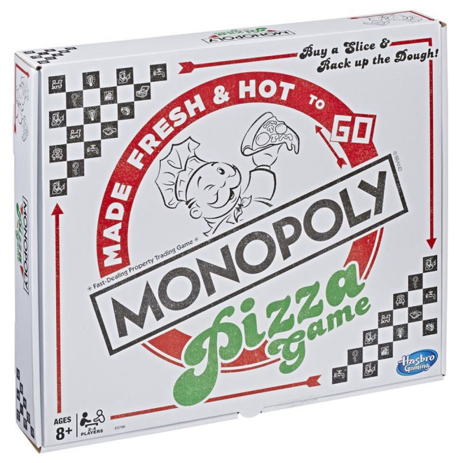 A caixa do jogo lembra as usadas para entregar pizza. Foto: Hasbro/reprodução.