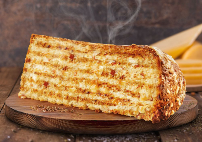 O panetone salgado da Casa Bauducco é vendido apenas em fatias. Foto: José Henrique Vieira/divulgação.