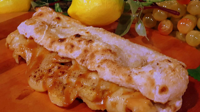 Panuozzo de banana com doce de leite - para quem prefere a versão doce.