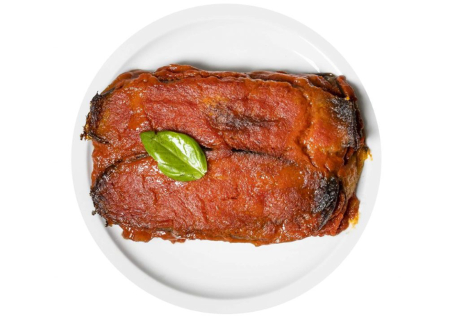 Um dos pratos principais é a berinjela à parmegiana sem lactose
