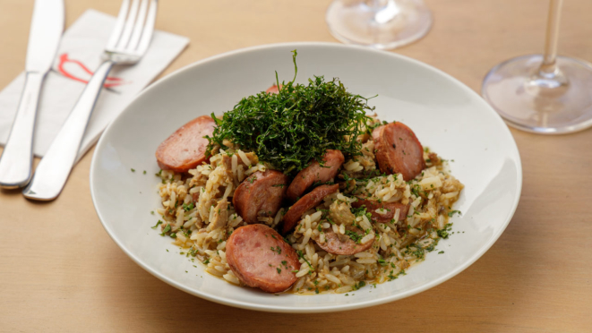 Arroz de pato, da Pimenta Brasserie | Foto: Fernando Zequinão