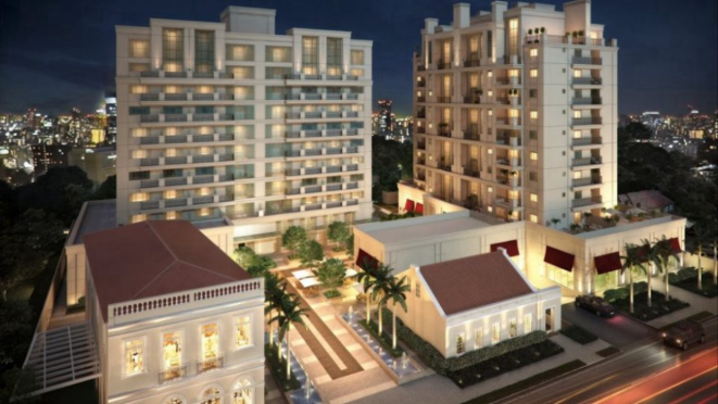 A vista aérea do novo espaço, que tem área aberta, permitindo a instalação de mesas ao ar livre.