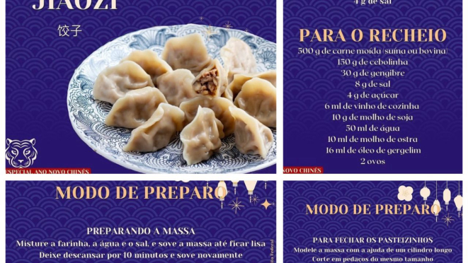 A lenda é clara, quanto mais Jiaozi na ceia, mais sorte. Então aproveitamos para compartilhar a receita publicada pela Embaixada da China no Brasil. Assim, que a sorte seja lançada a mesa, e muito bem aproveitada.