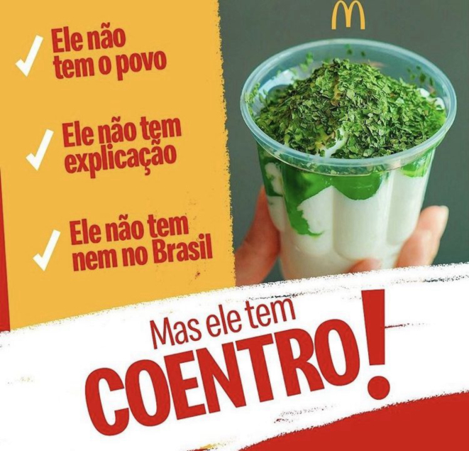 Destaque nas mídias sociais na pagina do McDonald's Brasil.