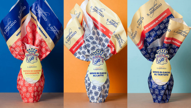 O ovo é feito com queijo caciocavallo e recheio de salame