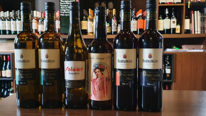 Os seis vinhos jerez que serão degustados na quinta (10), segunda noite do Masterclass no Balbino & Martins.