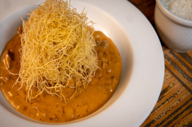 Strogonoff de pupunha do Press. Créditos: Lucas Fogs