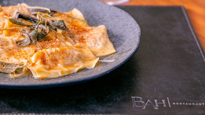 Tortéi de moranga e charque desfiado. Créditos: Divulgação/BAH