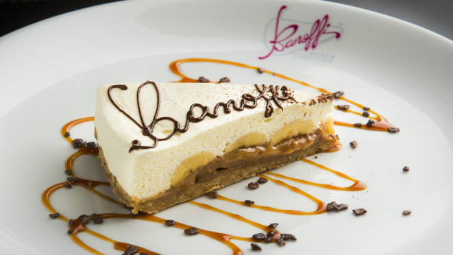 Banoffi, opção de sobremesa do almoço e jantar da Cantina do Délio (Itupava e Batel).