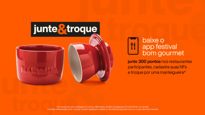 Manteigueira francesa de cerâmica (250ml) da Ceraflame, brinde da Promoção Junte e Troque da 17ª edição do Festival Bom Gourmet, em Curitiba.