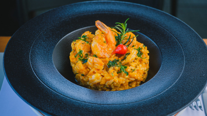 Risoto de camarão do Box 32.