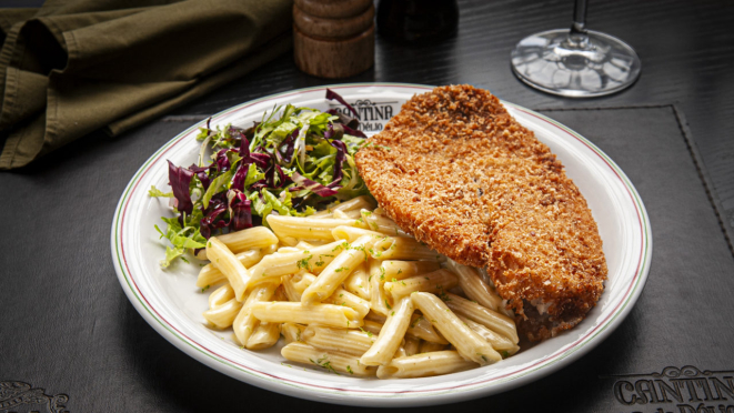 A Cantina do Délio do Batel traz, no almoço, uma tilápia à milanesa com penne ao molho de limão. O restaurante também tem opção com peixe durante o jantar.