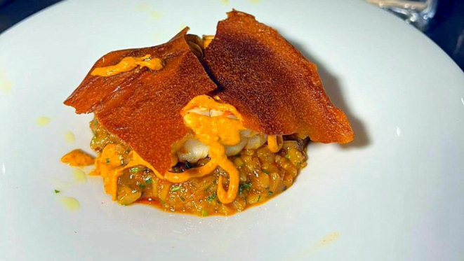 Arroz Meloso de Porco | Crustáceo | Orelha de porco | Romesco.