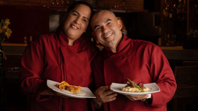 Márcia Borges e Ivan Lopes voltam a cozinhar juntos, depois de alguns anos.