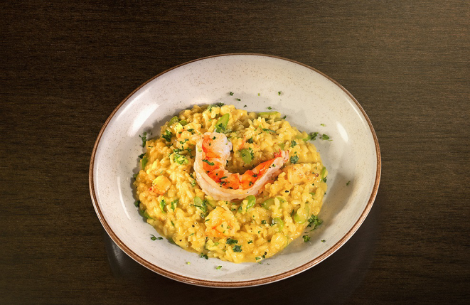 Risoto de Carão e Aspargos do Pobre Juan. Foto: divulgação.