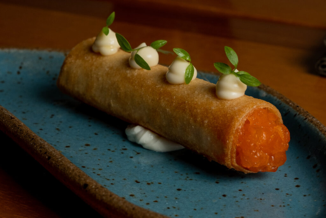 Cannoli de Salmão Trufado com Aioli, do Itadaku Sushi Fusion. Foto: Camila Cardoso/Festival Gourmet.