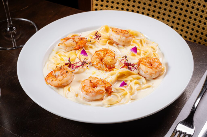Fettuccine al Limone com Camarão, do Ernesto. Foto: Festival Bom Gourmet.