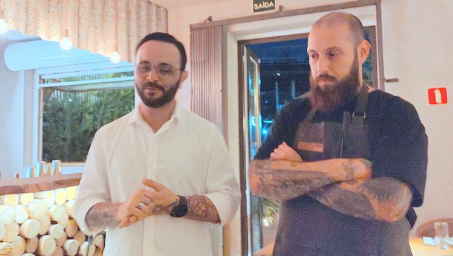 Demetrios "Dimi" Navarro e Giovani Vivan conceberam o jantar harmonizado da Casa Vinci. | Foto: Anacreon de Téos