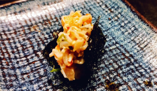 Sushi de centolla. | Foto: Anacreon de Téos