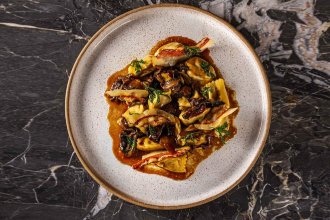 Agnolotti alla boiscaiola. | Foto: Rodrigo Pierrot