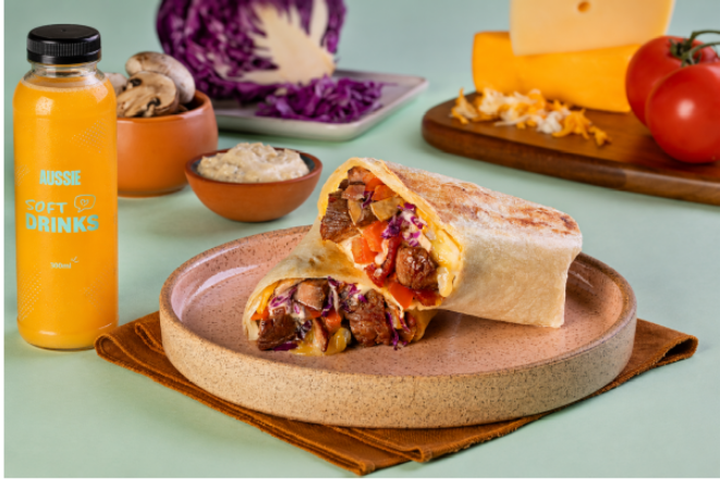 Aussie Chicken & More traz receitas inéditas e indulgentes na estreia de seus novos wraps. Crédito: Divulgação