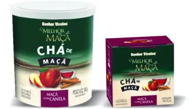 Chá e suco de maçã