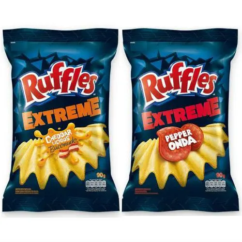 Ruffles lança sabores cheddar com bacon e pepperoni