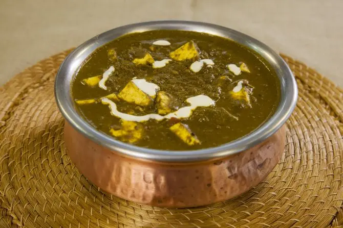 Receita de palak paneer – creme de espinafre e ricota