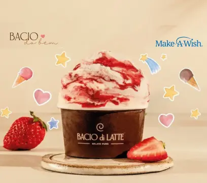 Bacio di Latte transforma o Dia do Sorvete em campanha nacional em apoio à Make-A-Wish Brasil