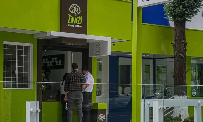 Versão de "portinha" da Zingy, no formato de pegue-e-leve mais voltado às escolas da InFlux.
