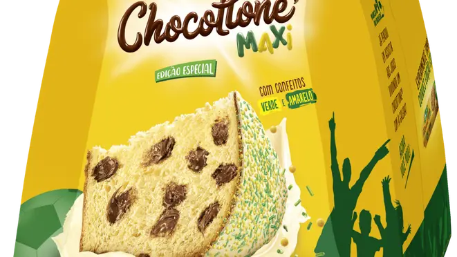 Para entrar no clima da Copa, Bauducco incluiu confeitos coloridos no chocottone e pintou a logo de verde.