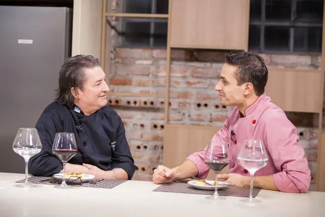 Zico Garcez e Guilherme Guzela durante a gravação do segundo episódio. Foto: Fernando Zequinão/Gazeta do Povo