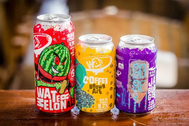 As três cervejas em lata recém lançadas pela Way Beer. Foto: Divulgação.