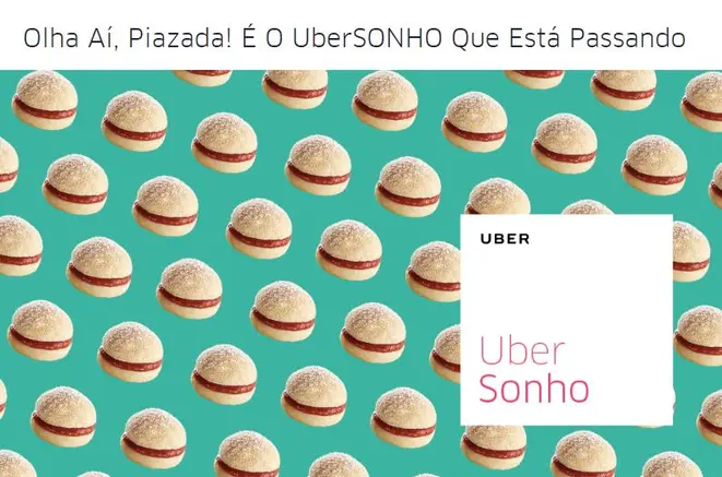 Cartaz promocional da ação do Uber. Foto: Divulgação