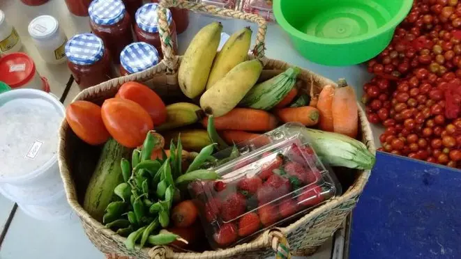 A Feira de Orgânicos já acontecia há sete anos no Campus Agrárias, mas na entrada do prédio da direção. Foto: Divulgação.