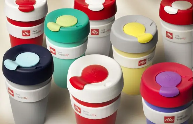 As canecas KeepCup da Illy. Foto: Divulgação