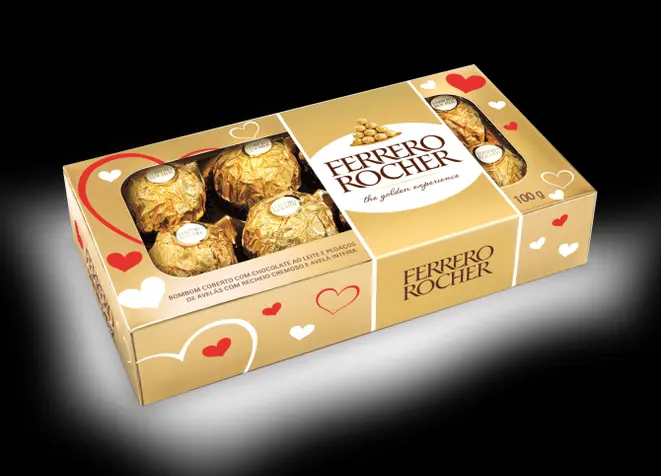 Caixa exclusiva para o Dia dos Namorados com 8 bombons Ferrero Rocher (R$ 14,50). Foto: Divulgação