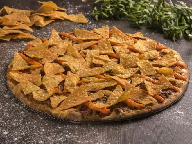 Pizza de nachos da Abaré Pizzarias (Campo Largo e Ecoville)