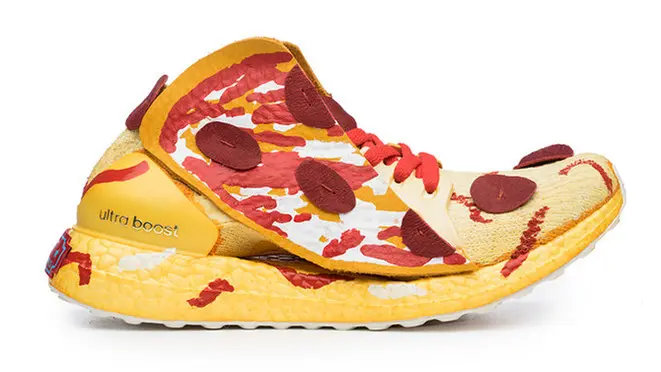 Tênis de pizza representando New Jersey. Foto: Divulgação