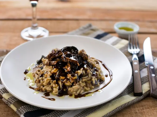 Um dos pratos do kit é o risoto de cogumelos. Foto: divulgação.