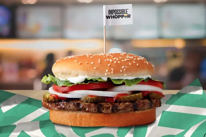 O Impossible Whopper será vendido até setembro nas mais de 7 mil lojas do Burger King nos Estados Unidos. Foto: divulgação.
