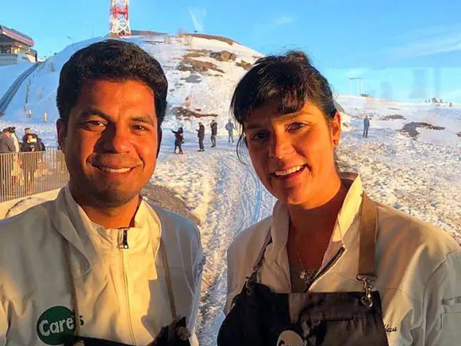 Lucas Correia e Manu Buffara, em evento recente na Itália. Ele será o chef do Ella Brasileira, restaurante que Manu abrirá em Nova York possivelmente em abril próximo.